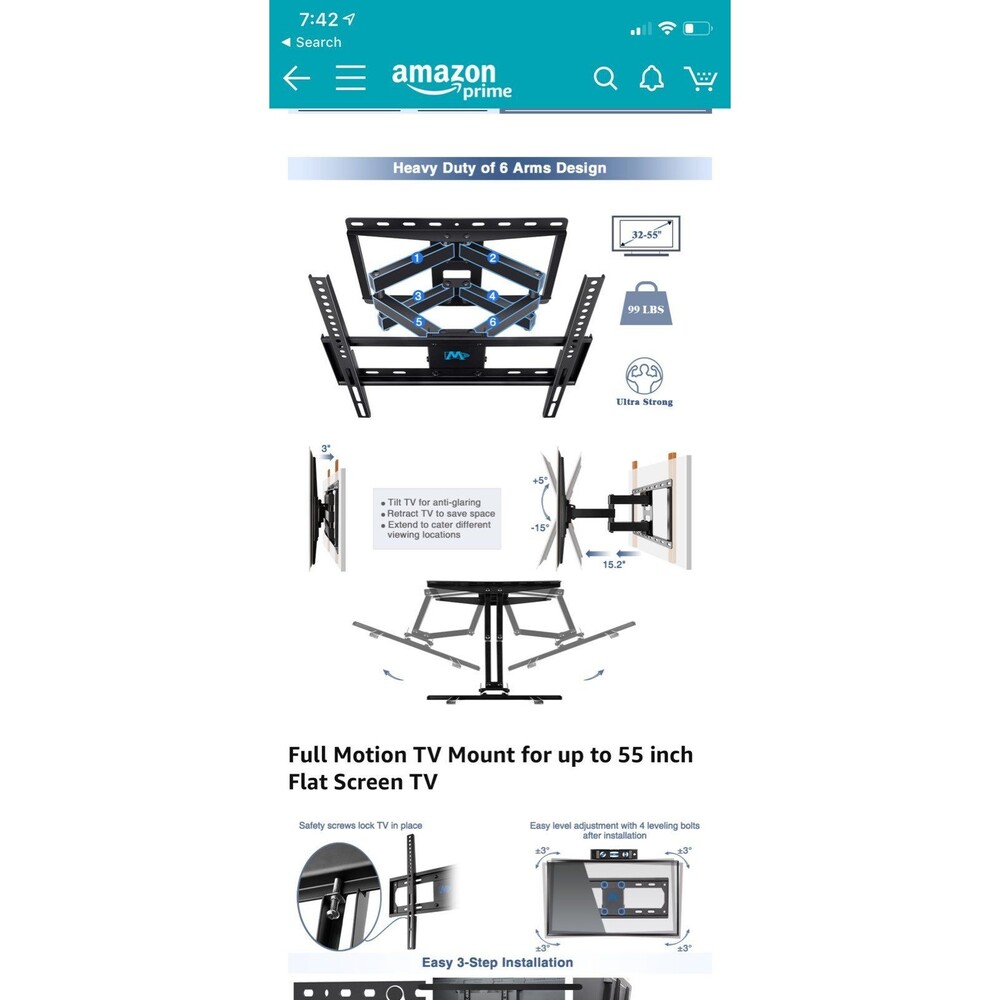 brand new in box tv mount